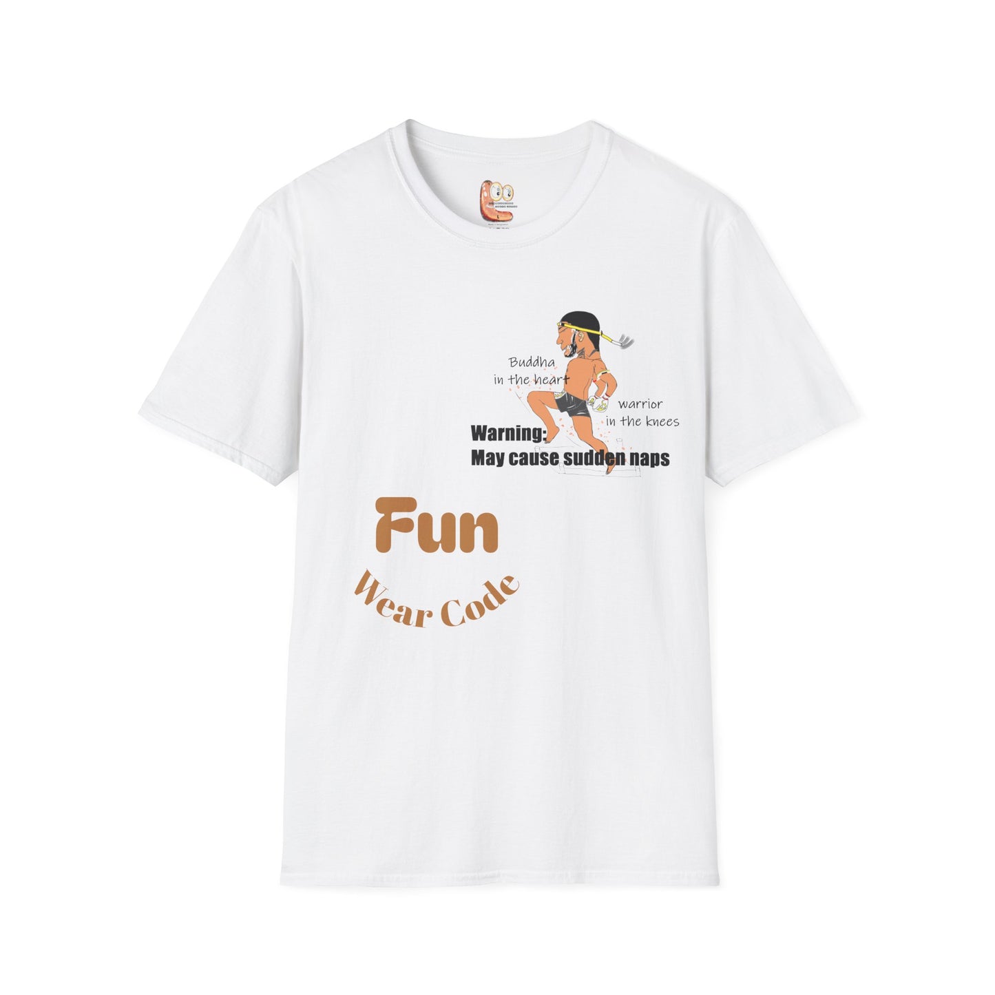 White t-shirt with a Thai boxer graphic design and Fun Wear Code text on a white background