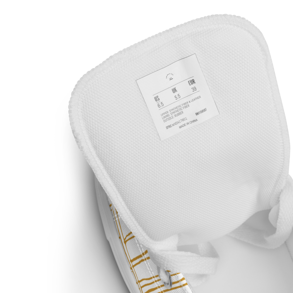 男士高帮帆布鞋 - 忍者系列黄边设计 - 复古街头潮牌男款休闲运动鞋 | 趣穿码