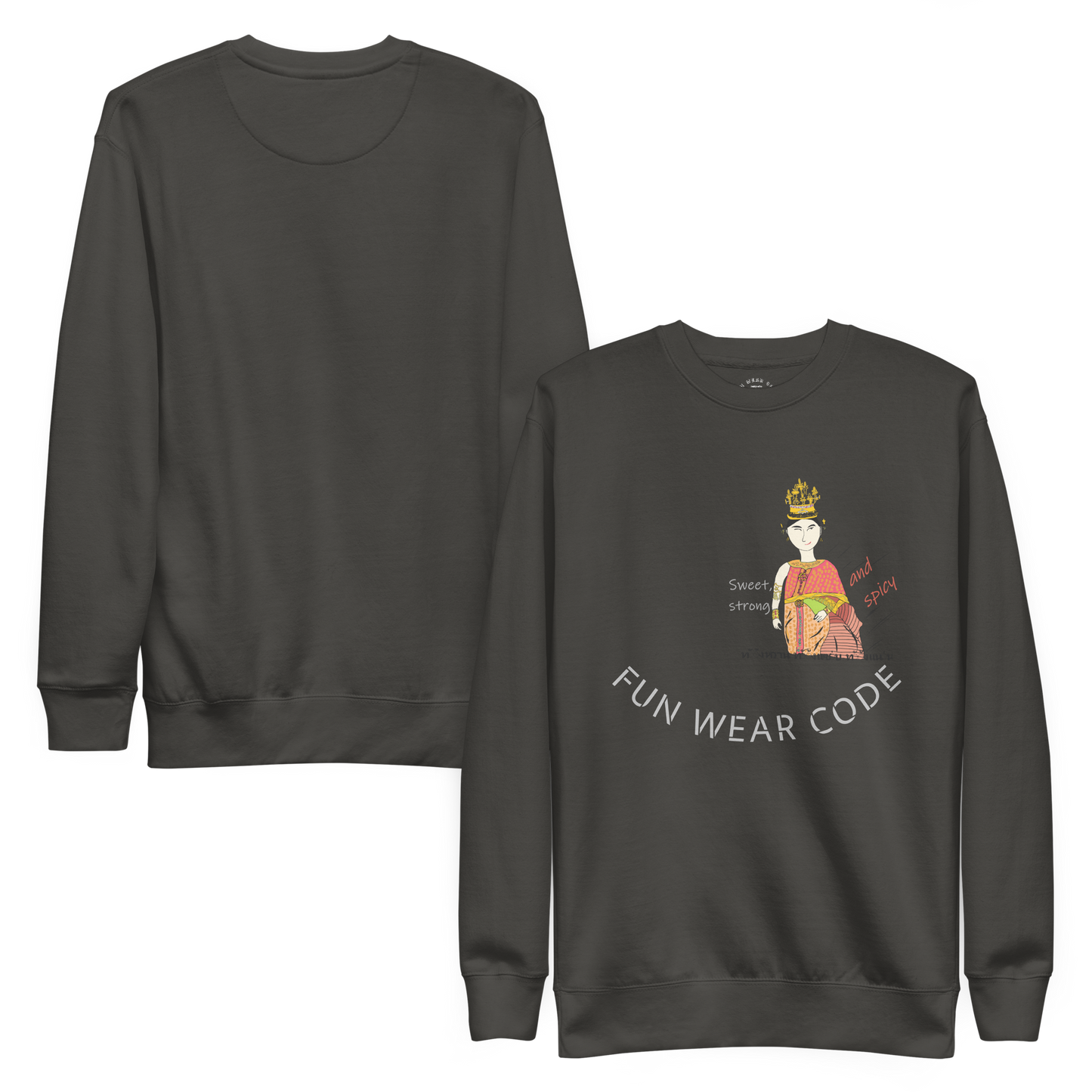 Premium Long Sleeve T-Shirt - Playful Thai Woman Graphic Tee | FunWearCode