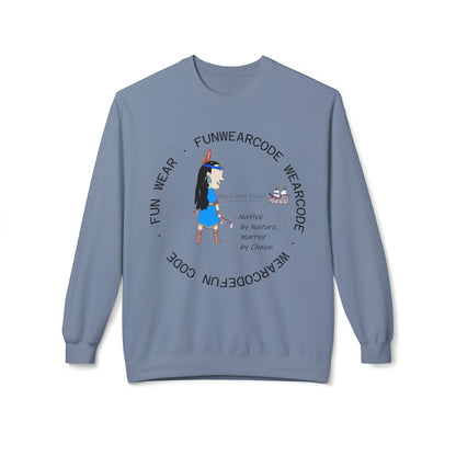 Cozy Crewneck Sweatshirt – Fun American Indian Graphic Sweatshirt | FunWearCode