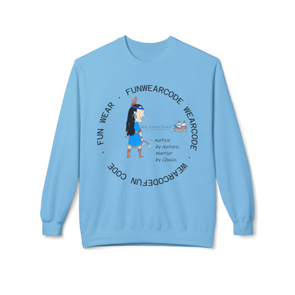 Cozy Crewneck Sweatshirt – Fun American Indian Graphic Sweatshirt | FunWearCode