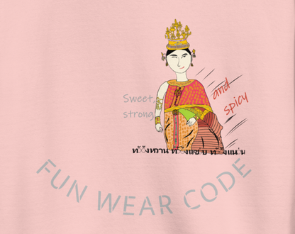 Premium Long Sleeve T-Shirt - Playful Thai Woman Graphic Tee | FunWearCode