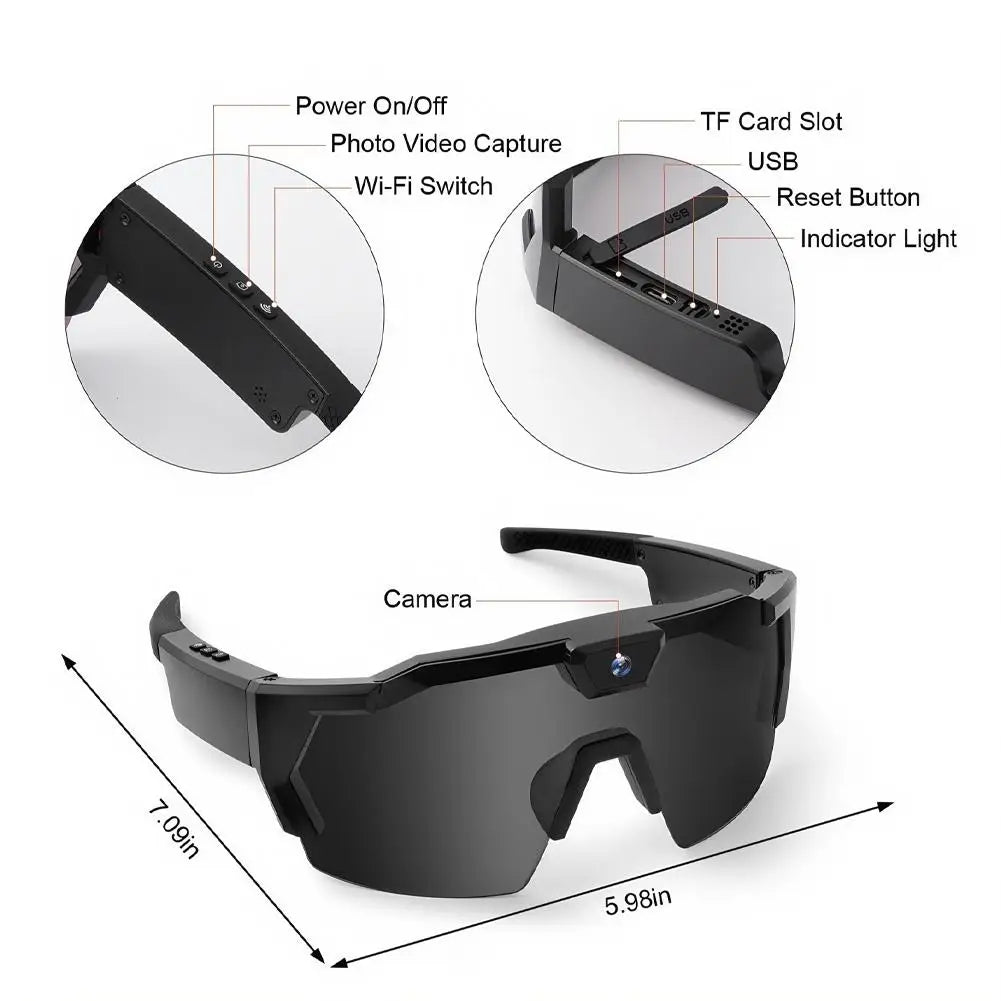Sports HD Video Glasses - Hiking Jogging Cycling Skiing Climbing Flying Dynamic Recorder Goggles | FunWearCode's Selection