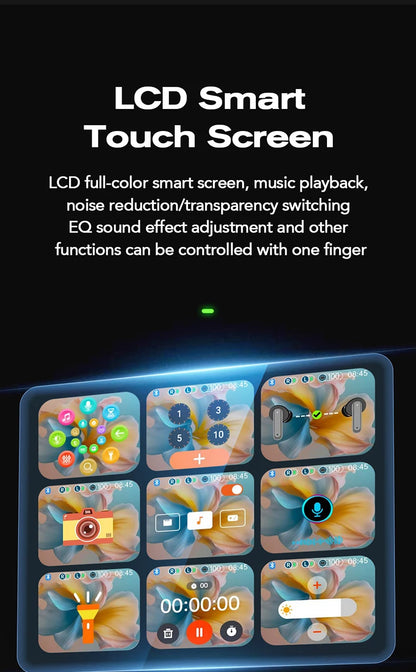 AI Translator Sport Wireless Earbuds - LCD Touch Screen Bluetooth Earphones with HD Mic | FunWearCode's Selection