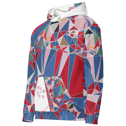 Unisex All-Over Print Recycled Hoodie - Polygonal Geometric Sakura Design | FunWearCode