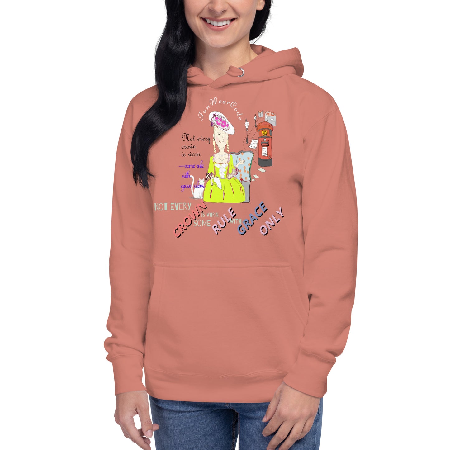 Trendy Vintage English Lady Hoodie – Stylish Retro Streetwear | FunWearCode