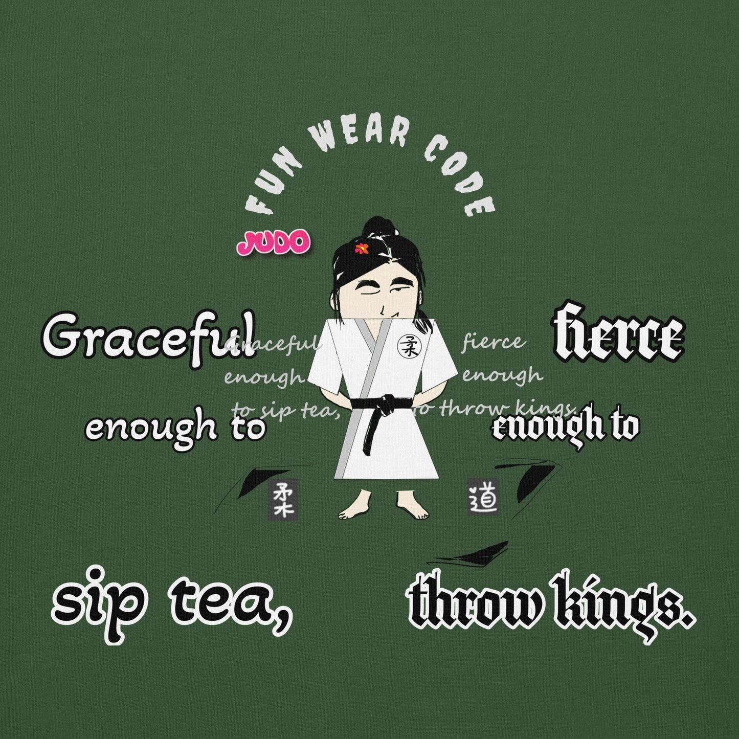 Judo Lady Graphic Cartoon Hoodie – Fun Martial Arts Sweatshirt | FunWearCode