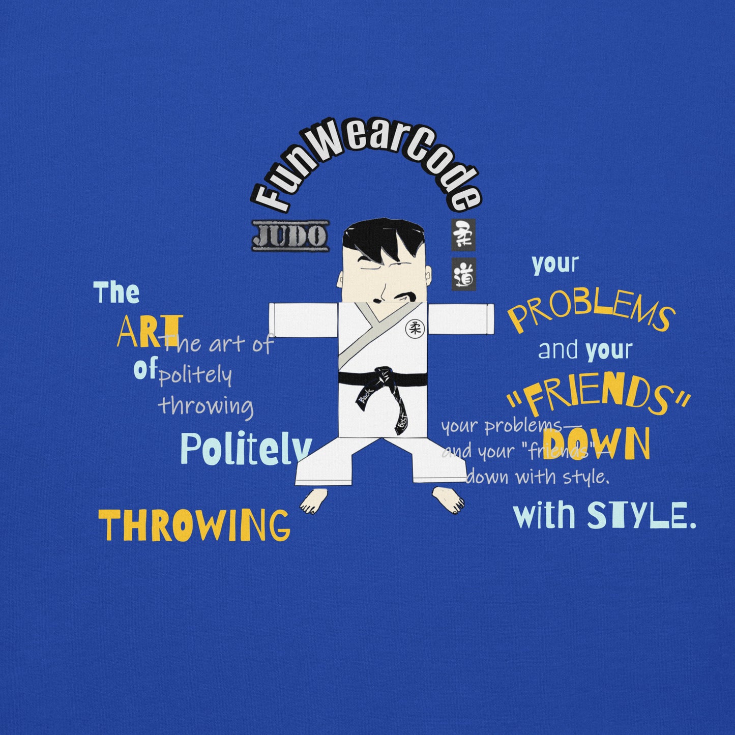 柔道卡通印花连帽衫 —— 趣味武道风 | FunWearCode