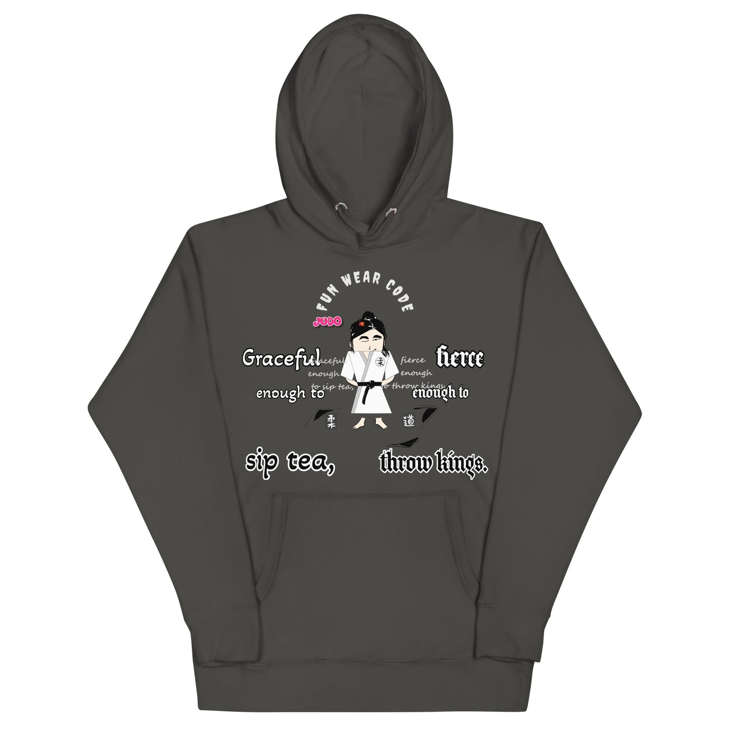 Judo Lady Graphic Cartoon Hoodie – Fun Martial Arts Sweatshirt | FunWearCode