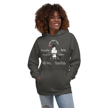 Judo Lady Graphic Cartoon Hoodie – Fun Martial Arts Sweatshirt | FunWearCode