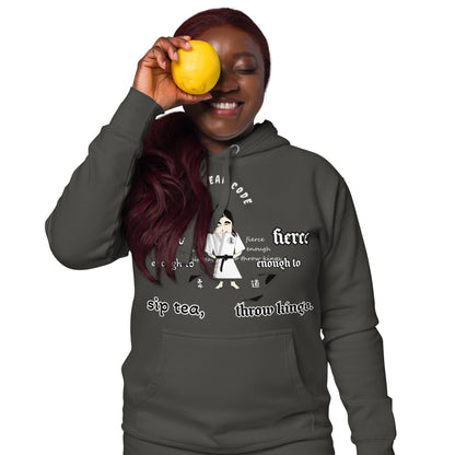 Judo Lady Graphic Cartoon Hoodie – Fun Martial Arts Sweatshirt | FunWearCode
