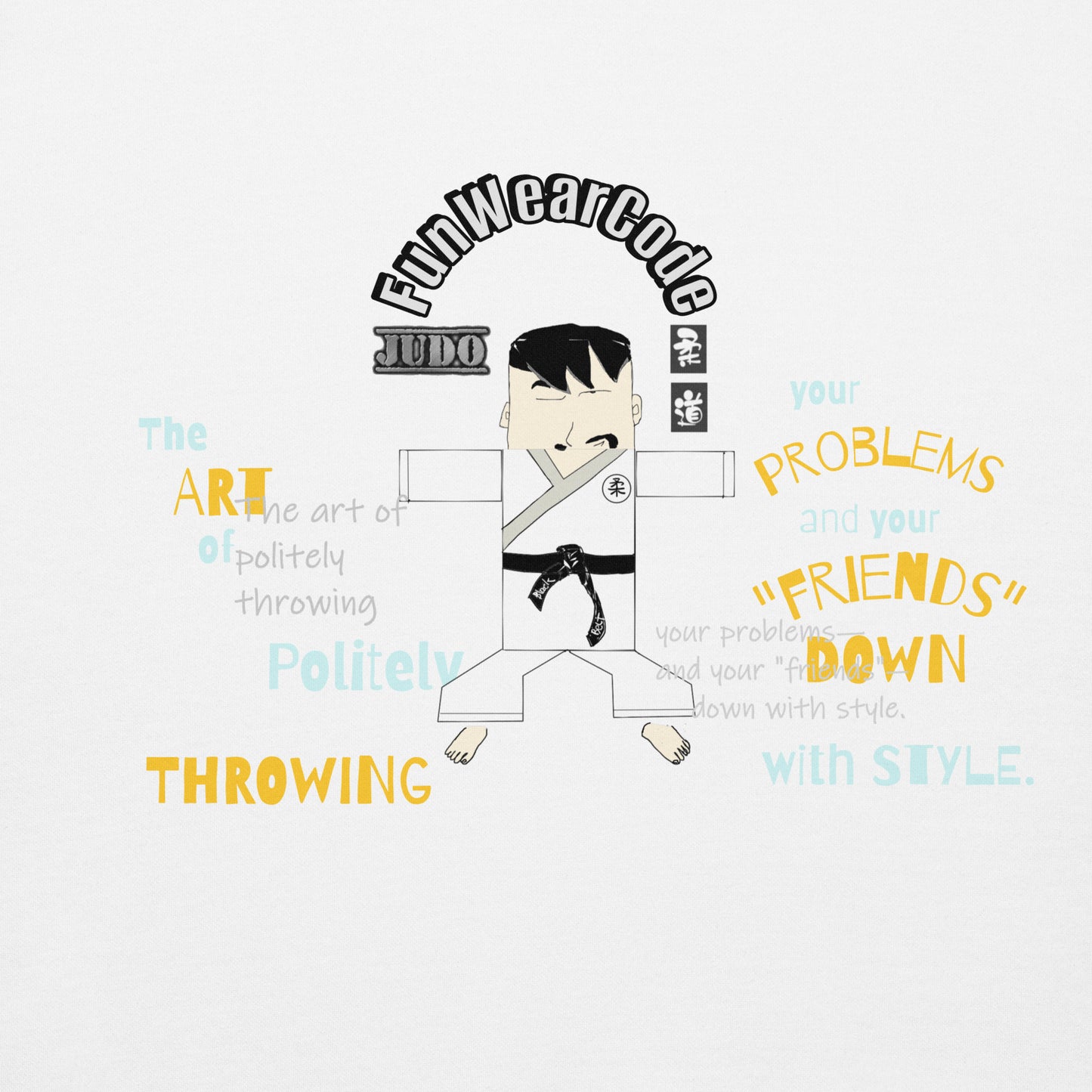 柔道卡通印花连帽衫 —— 趣味武道风 | FunWearCode