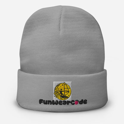 Embroidered Beanie (black font) – Warm & Stylish Knit Hat | FunWearCode