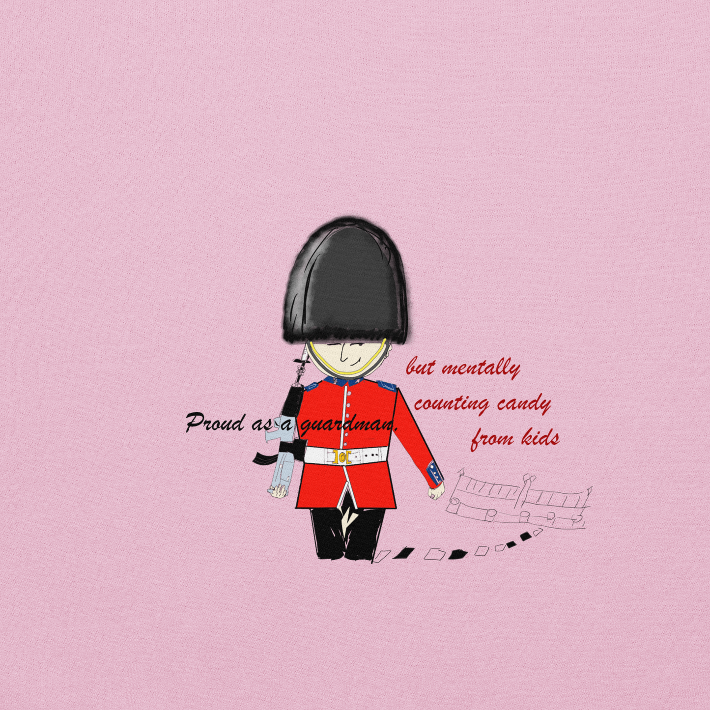 趣味皇家卫兵印花卫衣 - 男女同款宽松连帽衫 - 情侣闺蜜装 - 休闲百搭潮牌 | 趣穿码