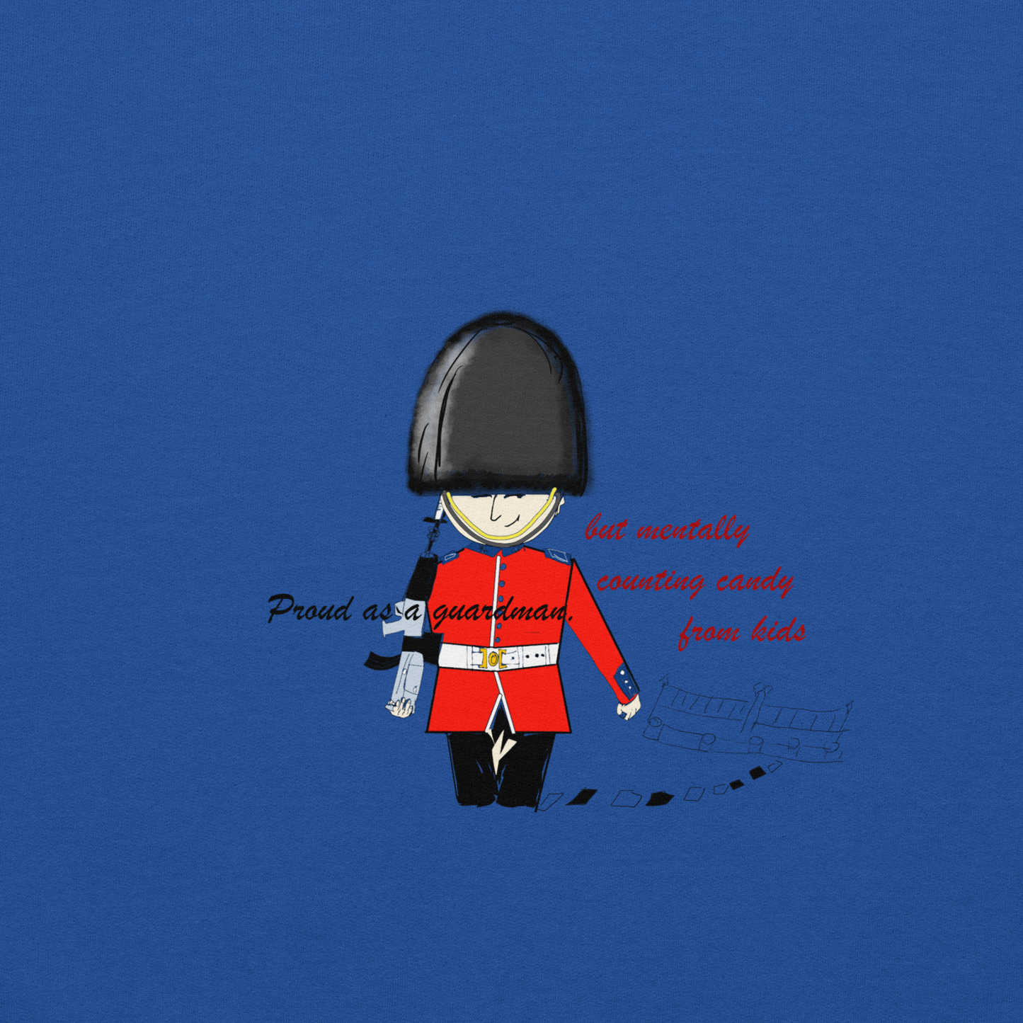 趣味皇家卫兵印花卫衣 - 男女同款宽松连帽衫 - 情侣闺蜜装 - 休闲百搭潮牌 | 趣穿码