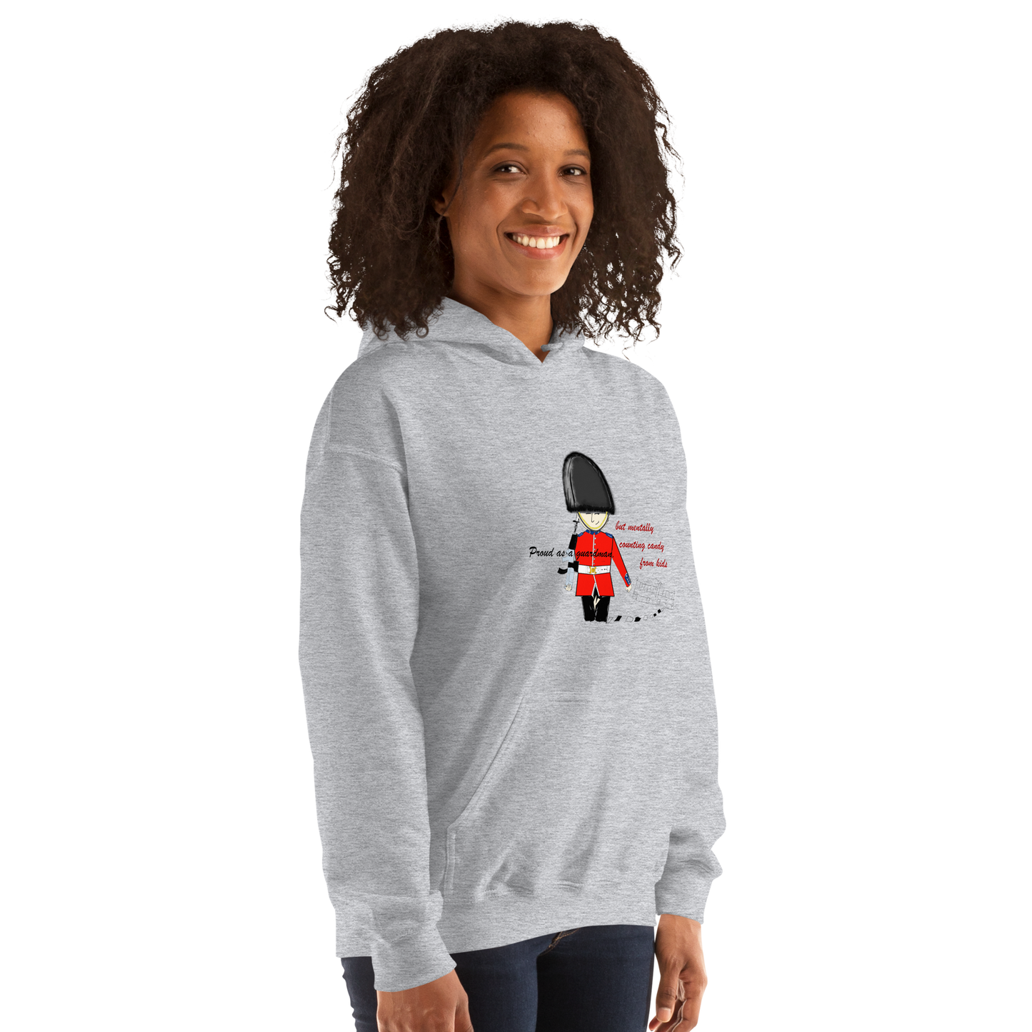 趣味皇家卫兵印花卫衣 - 男女同款宽松连帽衫 - 情侣闺蜜装 - 休闲百搭潮牌 | 趣穿码