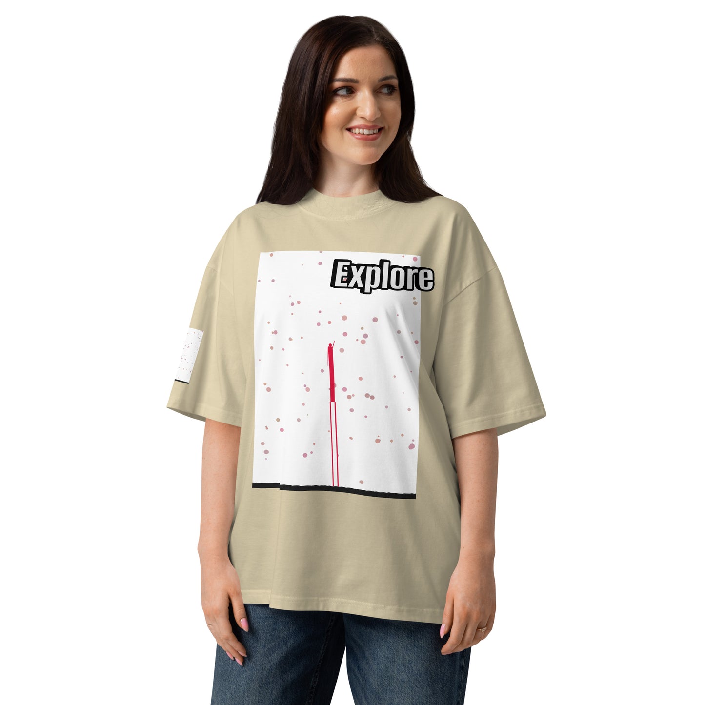 Unisex Organic Oversized High Neck T-Shirt — Human & Space 'Explore' Collection