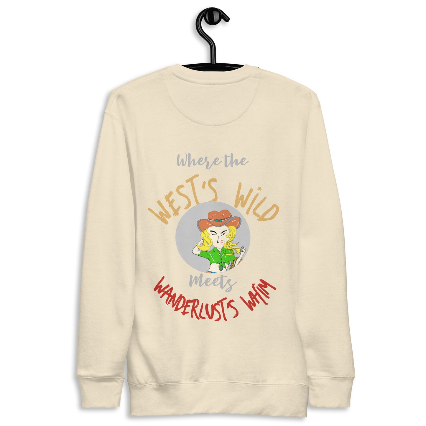 Premium Cozy Long Sleeve T-shirt – Classic Cowgirl Graphic Sweatshirt | FunWearCode