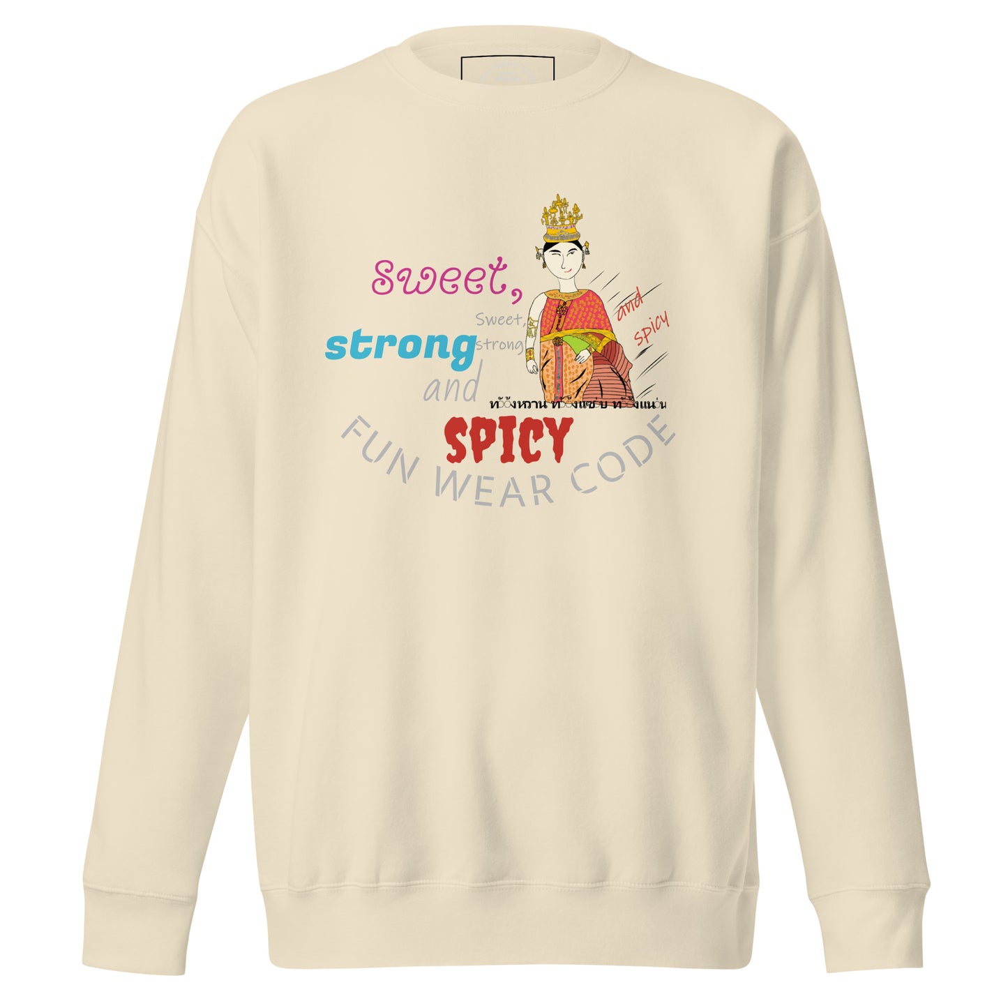 高端长袖 T 恤 —— 趣味泰国仕女印花款 | FunWearCode