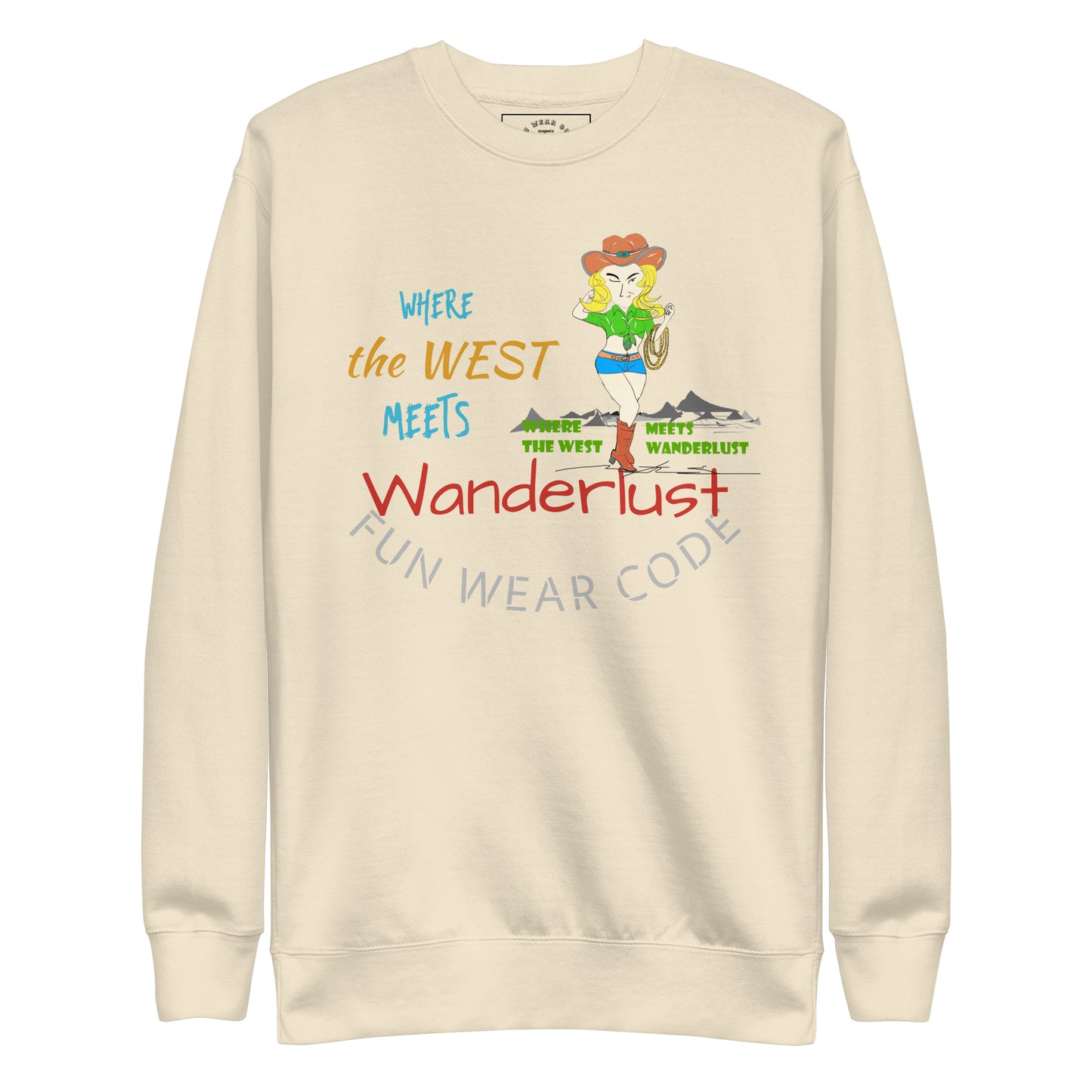 Premium Cozy Long Sleeve T-shirt – Classic Cowgirl Graphic Sweatshirt | FunWearCode