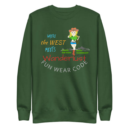Premium Cozy Long Sleeve T-shirt – Classic Cowgirl Graphic Sweatshirt | FunWearCode