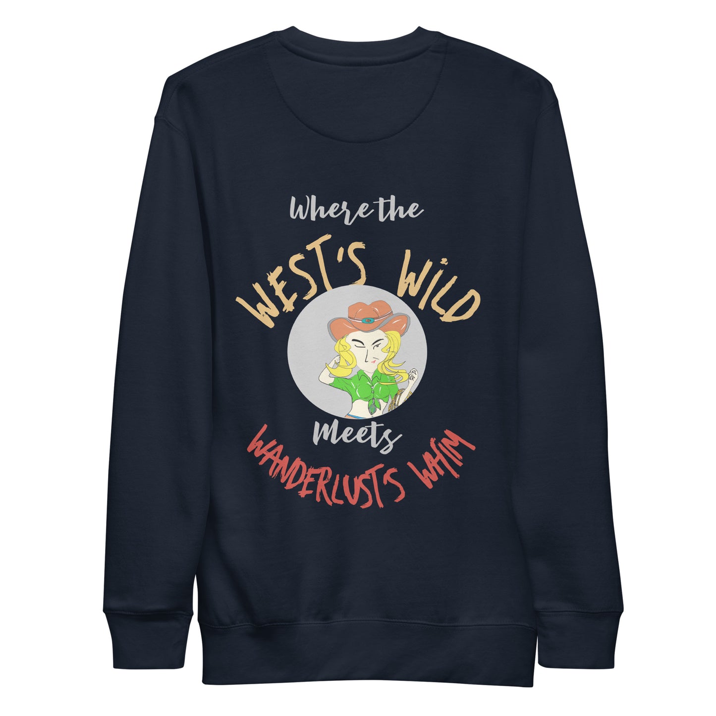 Premium Cozy Long Sleeve T-shirt – Classic Cowgirl Graphic Sweatshirt | FunWearCode