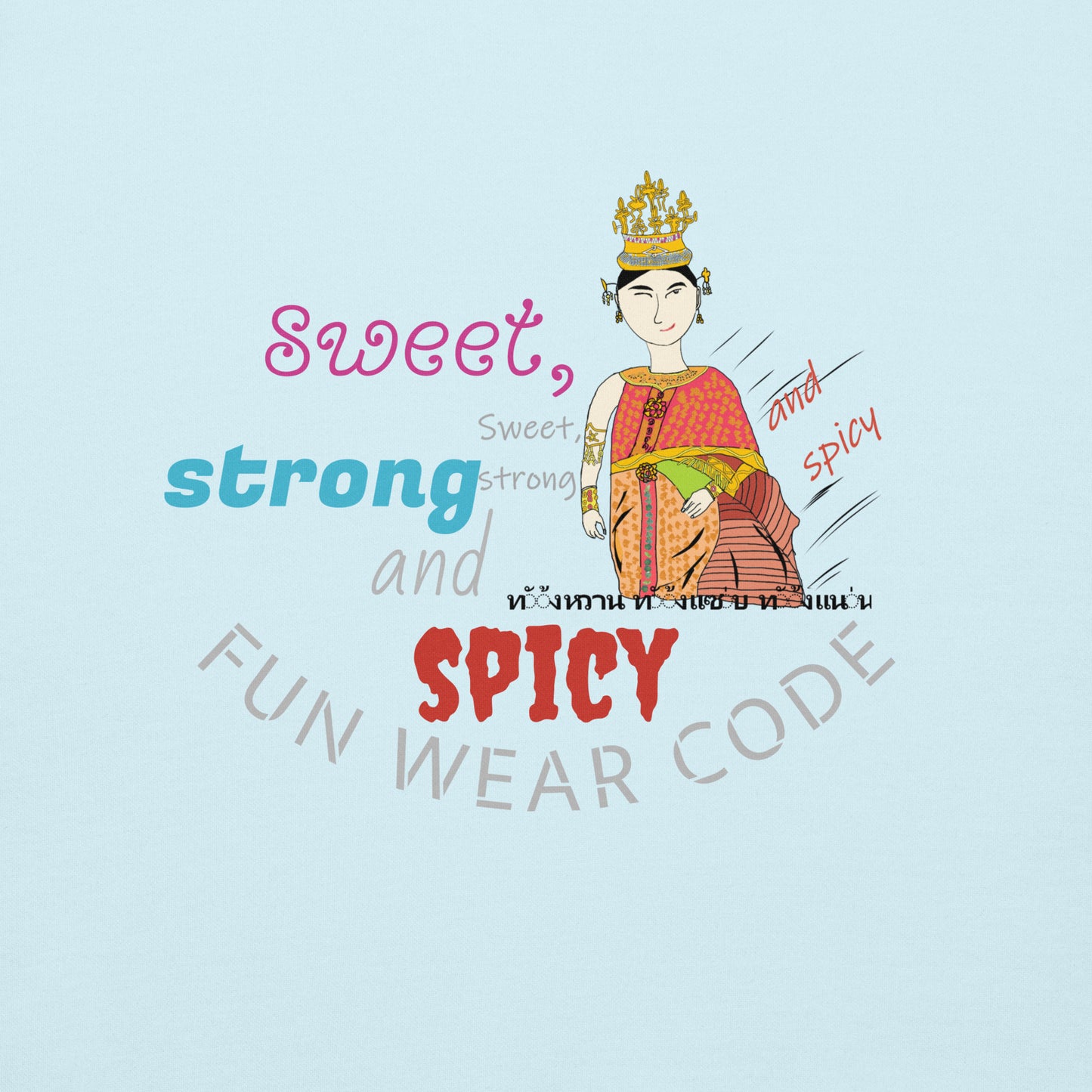 高端长袖 T 恤 —— 趣味泰国仕女印花款 | FunWearCode