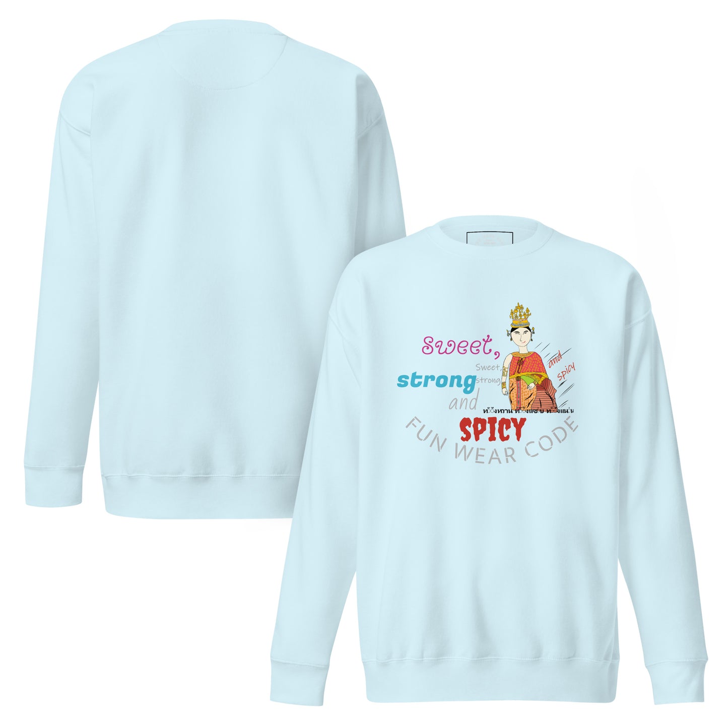 高端长袖 T 恤 —— 趣味泰国仕女印花款 | FunWearCode