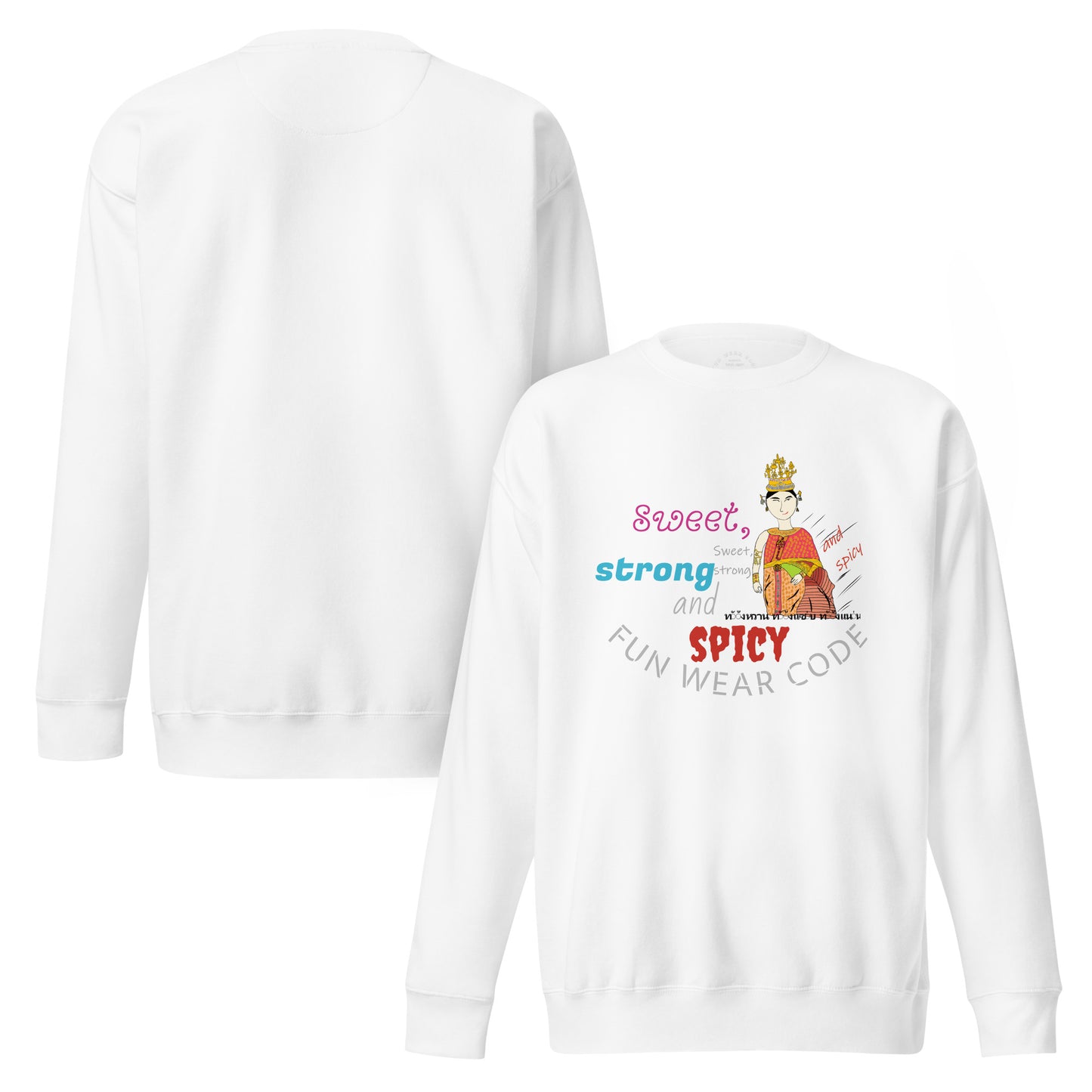 高端长袖 T 恤 —— 趣味泰国仕女印花款 | FunWearCode