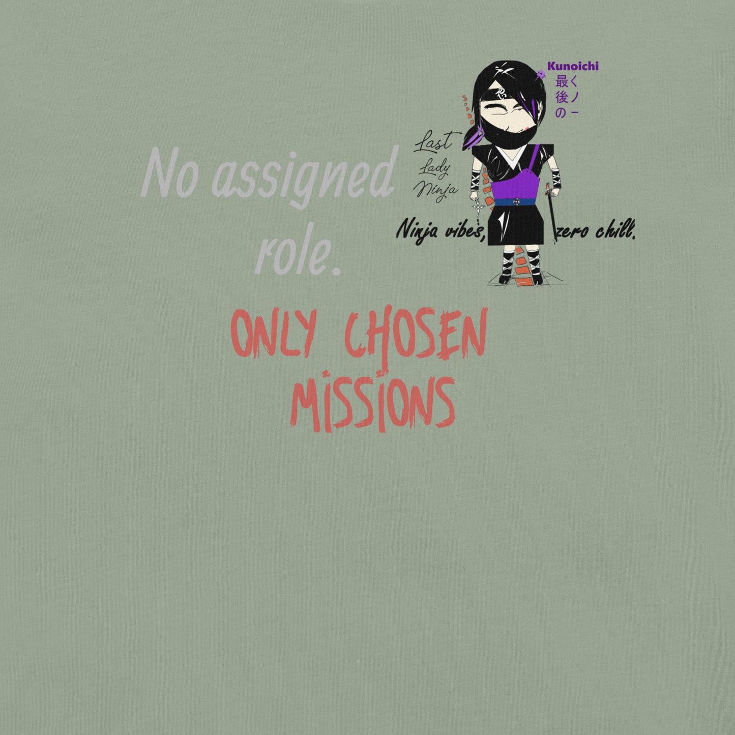 Lady Ninja Graphic T-Shirt – Feminine Martial Arts Theme Tee | FunWearCode