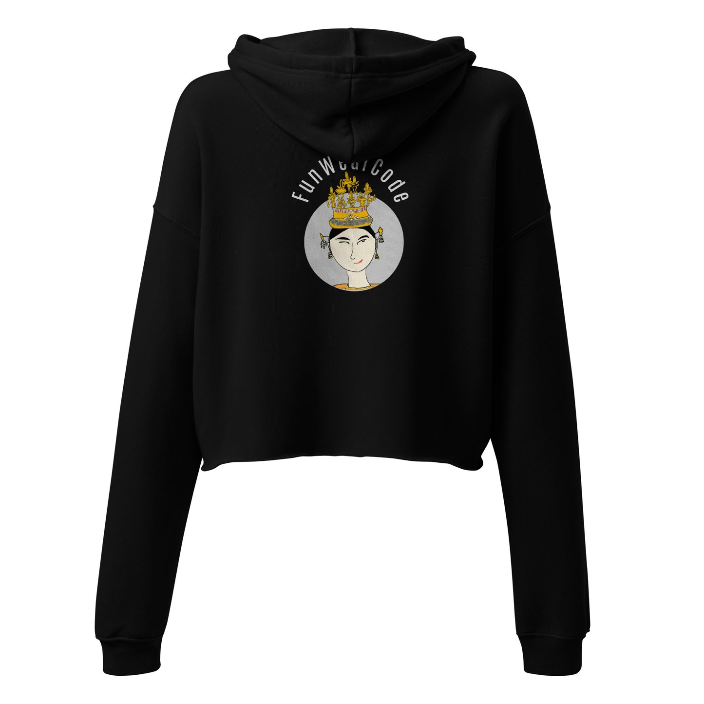 潮流舒适女士短款连帽衫 —— 玩趣醒目泰国标志性设计 | FunWearCode