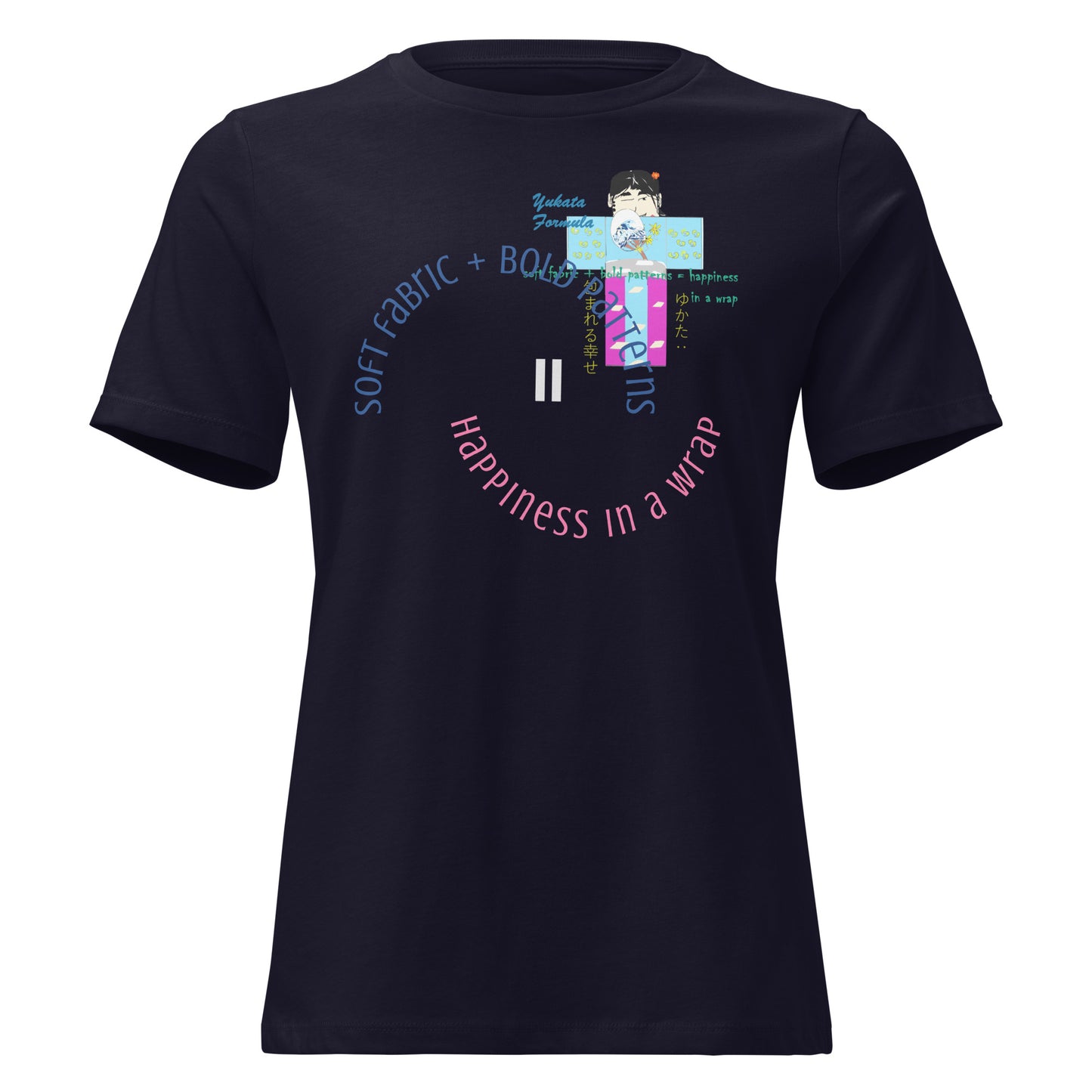 女士浴衣T恤 - 日系宽松和风上衣 - 软糯修身显瘦慵懒风休闲Tee | 趣穿码